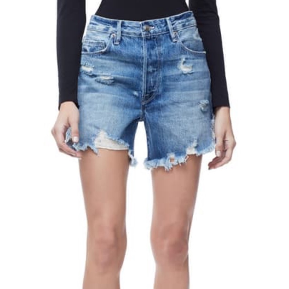 Good American The Bombshell High Waist Denim Short
